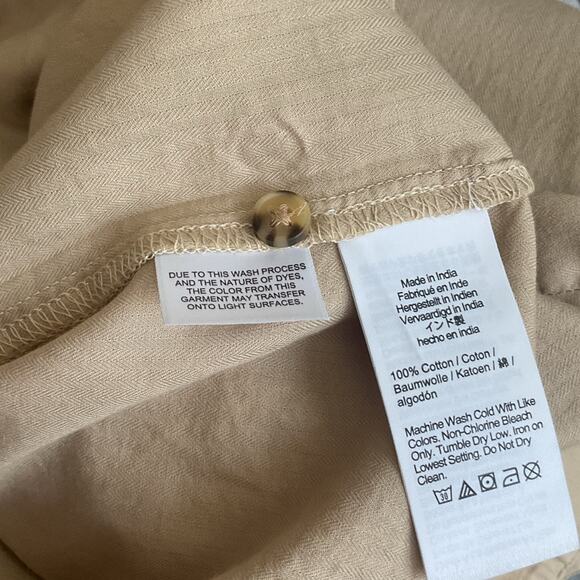 J crew Herringbone twill button-up shirt size 4 NWT khaki - Picture 10 of 11